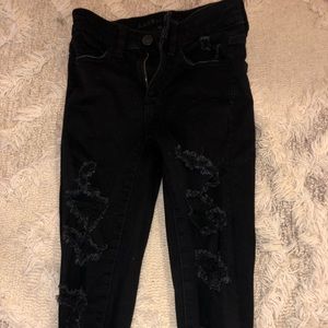 American Eagle Black Ripped Jeans